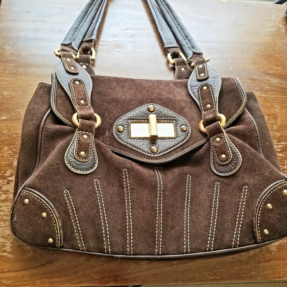 Maxx New York Brown Suede Handbag